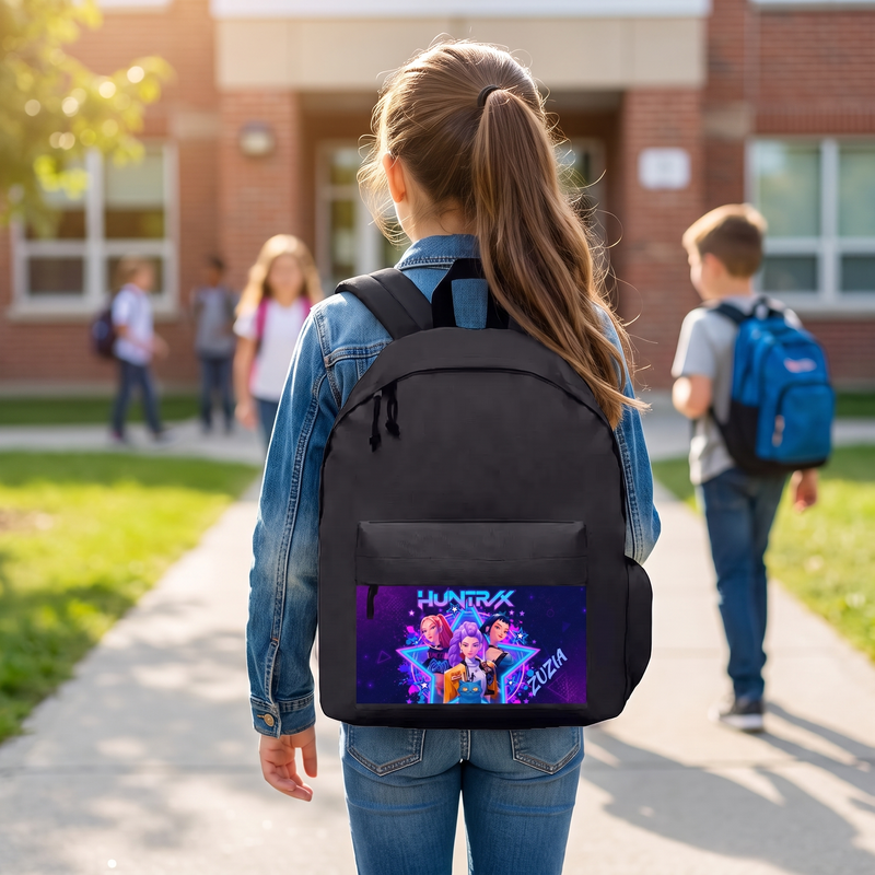Personalizowany plecak HUNTR/X z imieniem – plecak szkolny K-pop dla dziewczynki