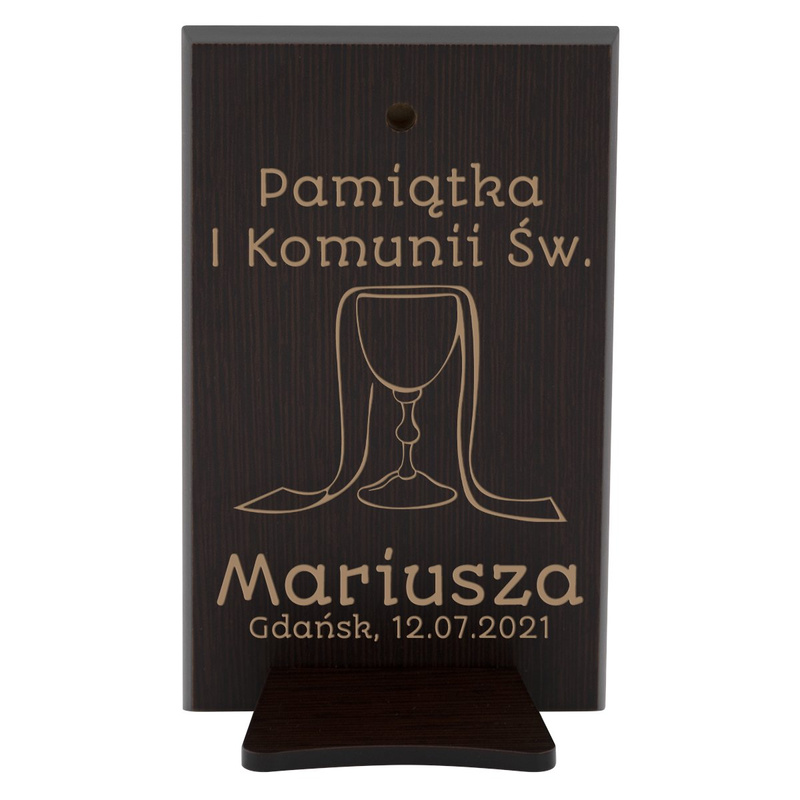 Obrazek Srebrny Chłopiec Jezus Pamiątka na I Komunię Św. Grawer 12x20 cm