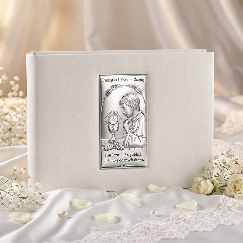 Album na zdjęcia Pierwsza Komunia Święta dla chłopca z personalizowaną dedykacją