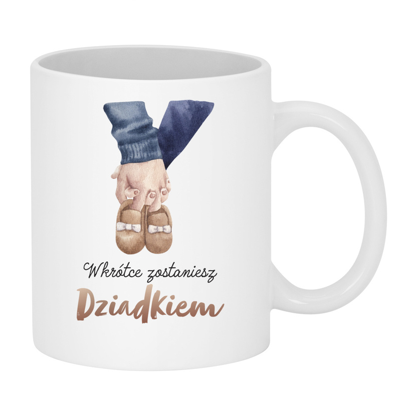 Kubek niespodzianka Tato zostaniesz dziadkiem, nadruk obustronny