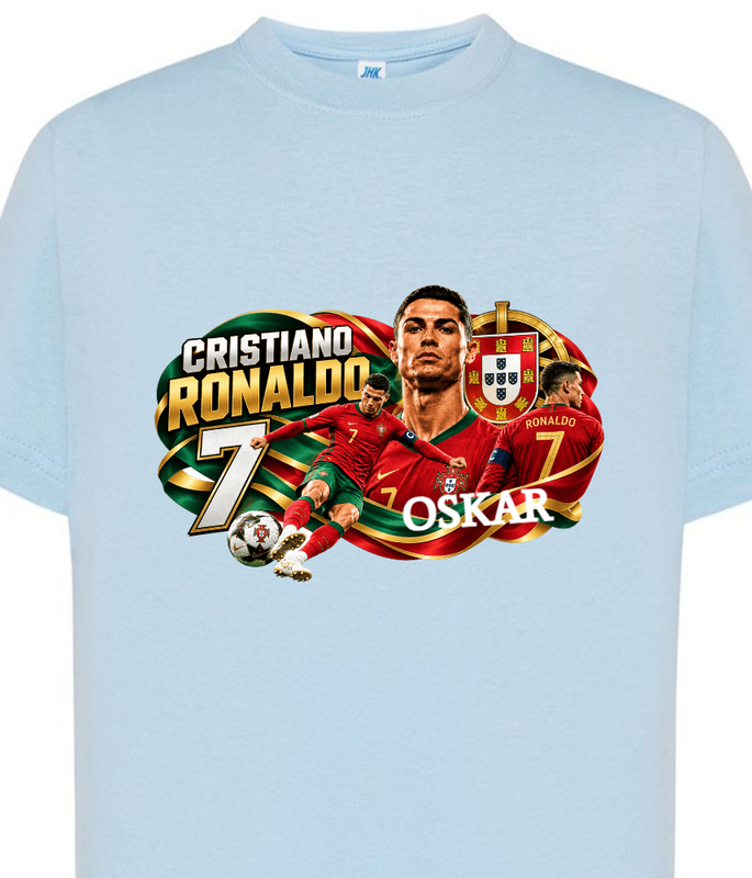 Personalizowana koszulka Cristiano Ronaldo Portugalia z imieniem – dziecięcy T-shirt piłkarski