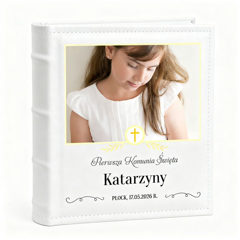 Komunijny album na zdjęcia Pamiątka I Komunii Świętej z nadrukiem