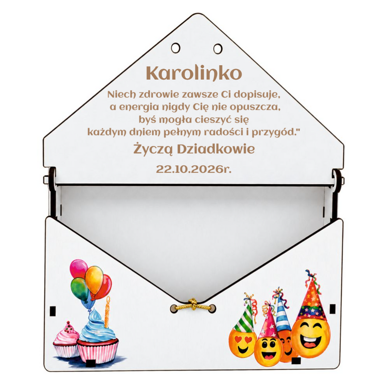 Personalizowana kaseta na banknoty ze sklejki – oryginalny prezent na każdą okazję