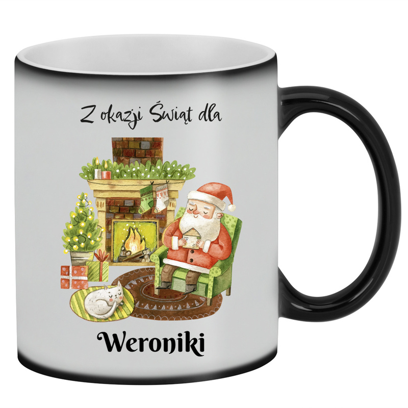 Magiczny kubek na Mikołaja Spokojne Święta zmienia kolor