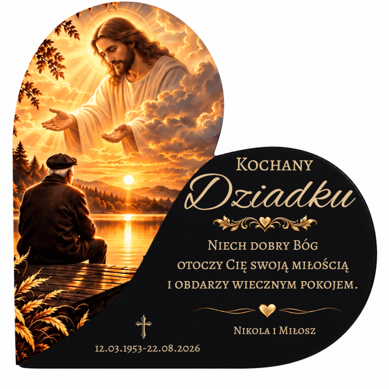 Zestaw nagrobny z personalizowaną tabliczką i świeczką LED
