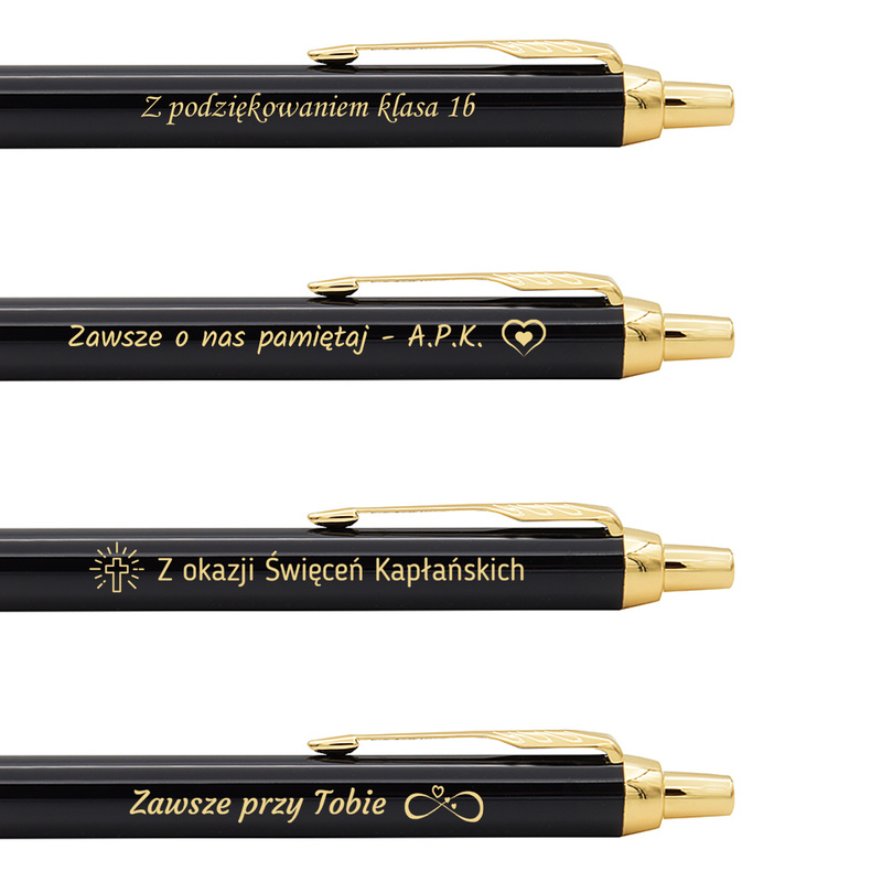 Długopis Parker IM Black GT czarny 23K z grawerem w etui