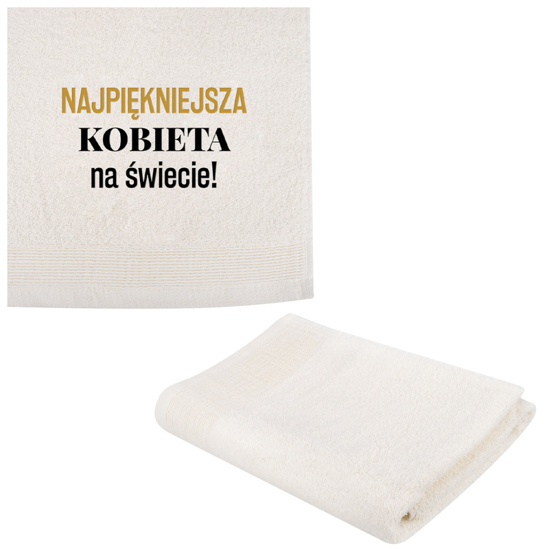 Zestaw na Walentynki / Kubek + Ręcznik kąpielowy 140x70 / Bez modyfikacji / Prezent dla Niej / Nadruk Haft
