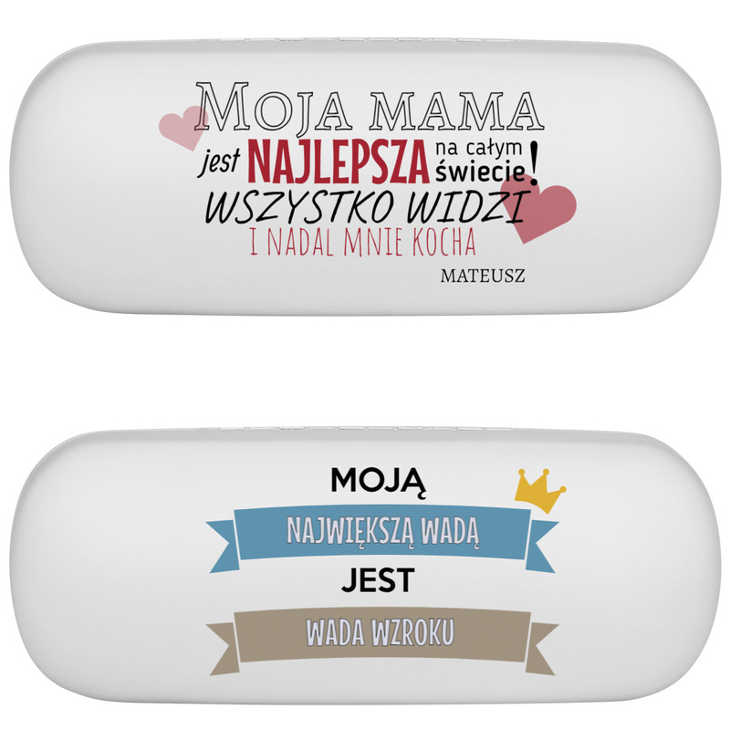 Etui futerał na okulary - srebrne / Prezent na Dzień Babci i Dziadka /etui na okulary Wódz Rodziny Dziadek
