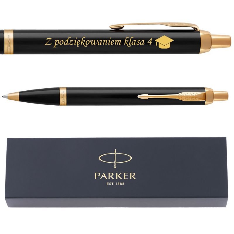 Długopis Parker IM Czarny GT z grawerem laserowym w etui