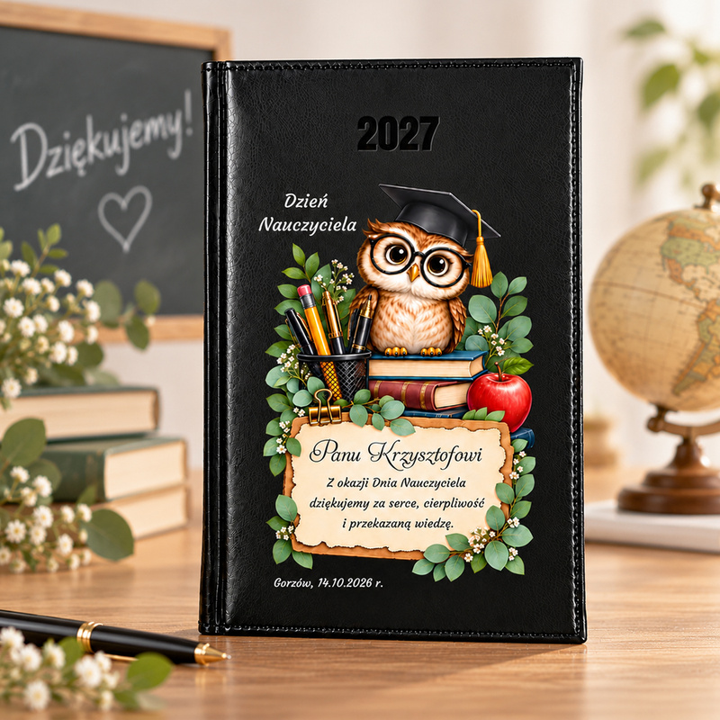 Personalizowany kalendarz dzienny 2027 dla nauczyciela – prezent na Dzień Nauczyciela