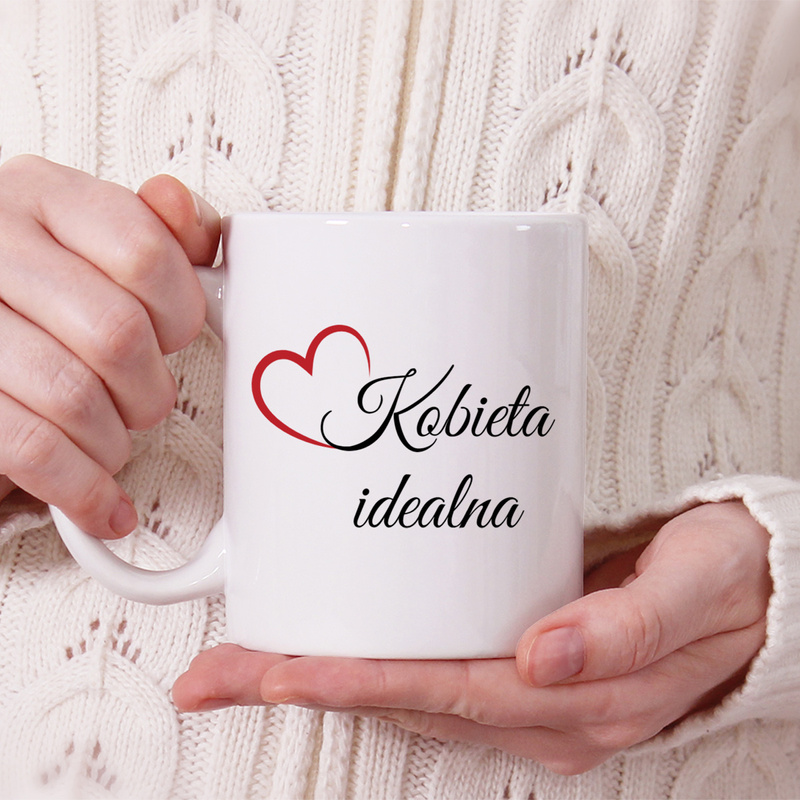 Zestaw na Walentynki / Kubek + Ręcznik kąpielowy 140x70 / Bez modyfikacji / Prezent dla Niej / Nadruk Haft